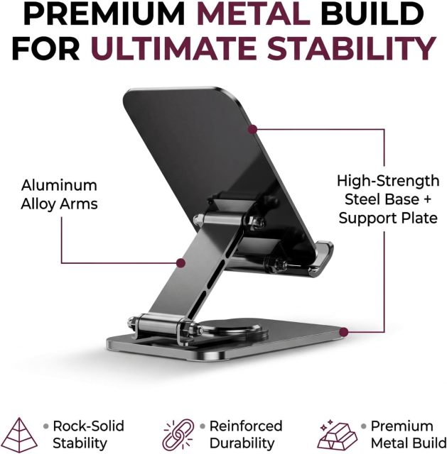 Rotating Foldable Aluminum Alloy Phone Stand