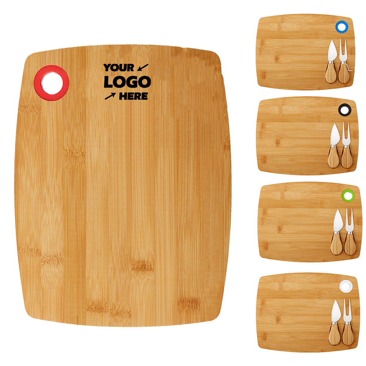 Bamboo Cheese Board Set With Hanging Rope