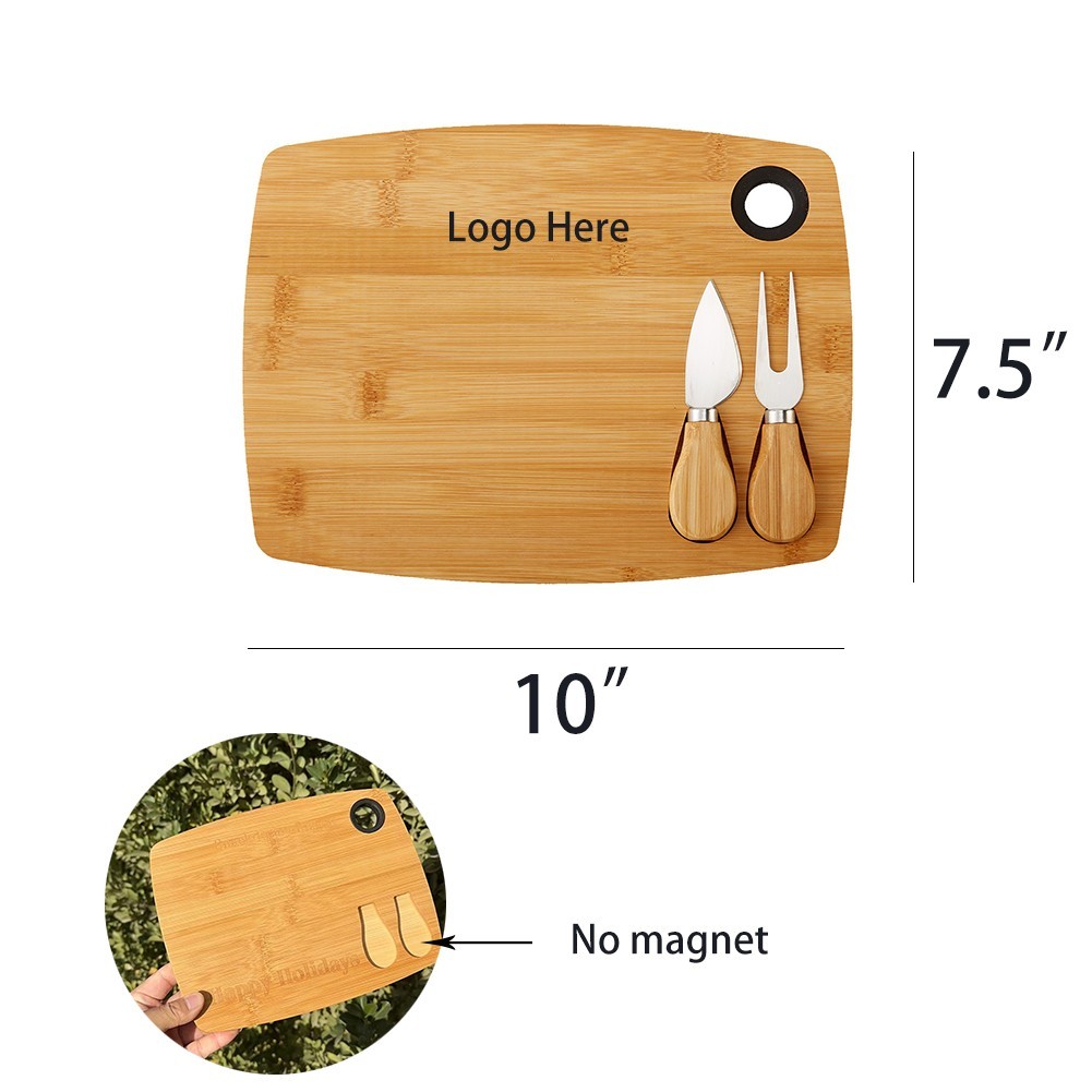 Bamboo Cheese Board Set With Hanging Rope