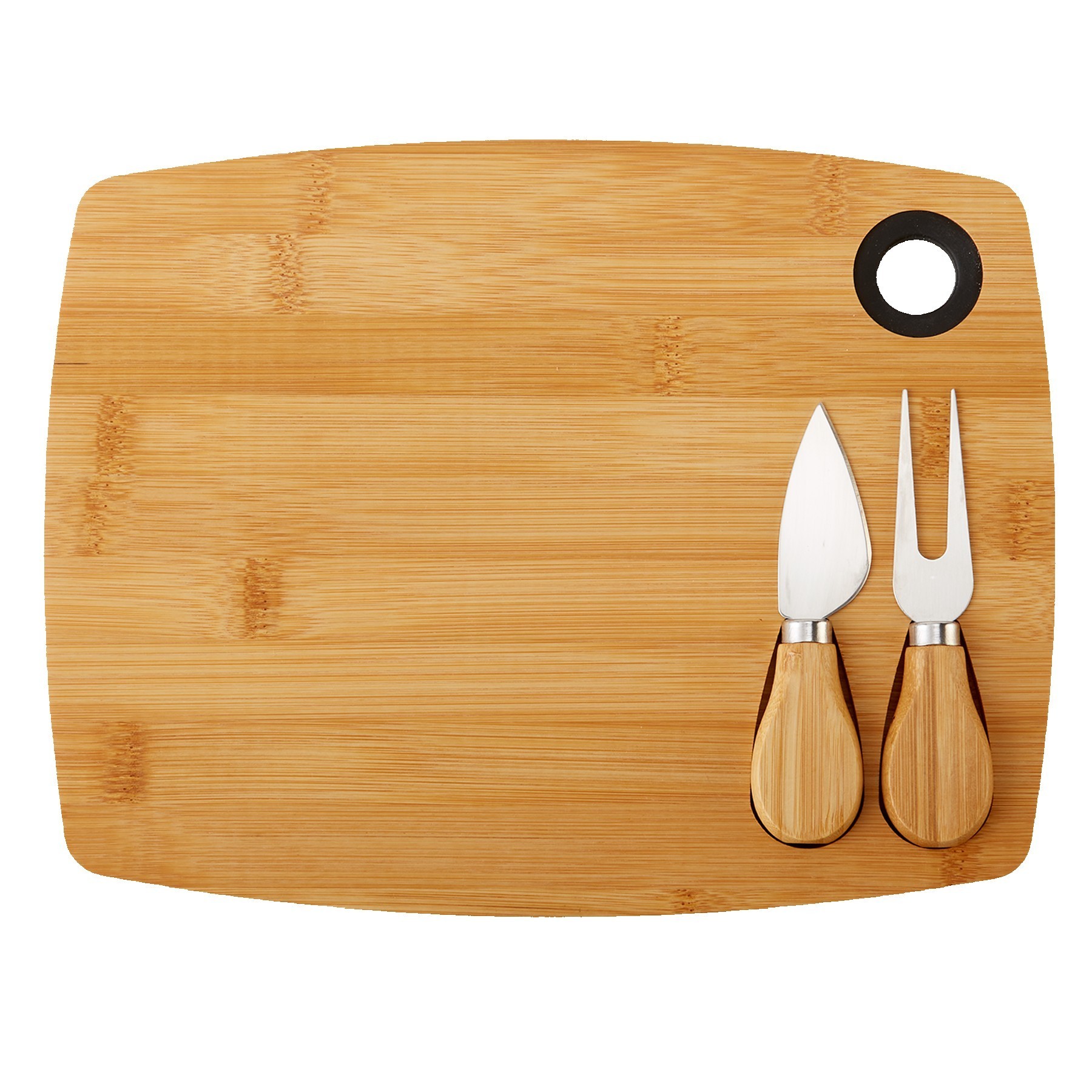Bamboo Cheese Board Set With Hanging Rope