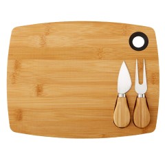 Bamboo Cheese Board Set With Hanging Rope