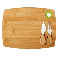 Bamboo Cheese Board Set With Hanging Rope