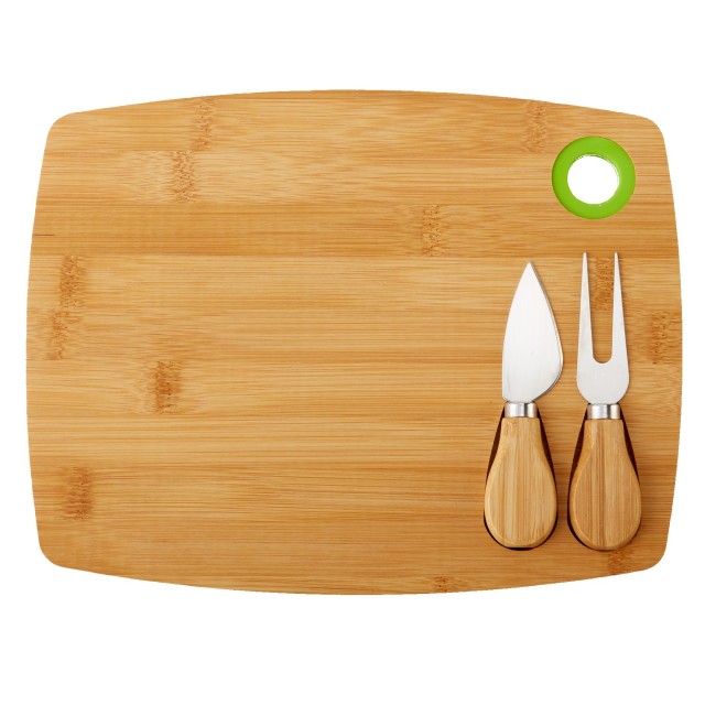 Bamboo Cheese Board Set With Hanging Rope