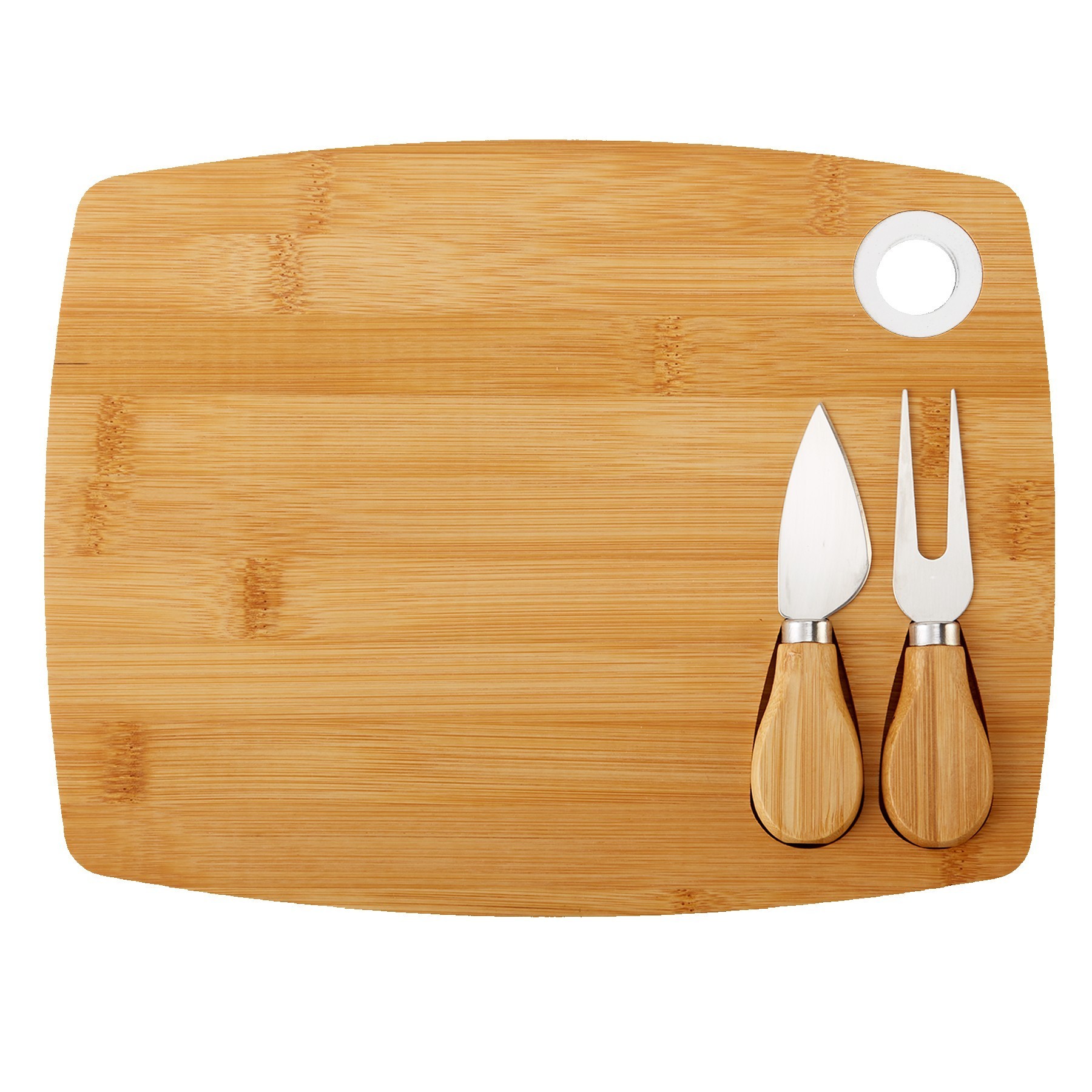 Bamboo Cheese Board Set With Hanging Rope