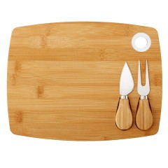 Bamboo Cheese Board Set With Hanging Rope