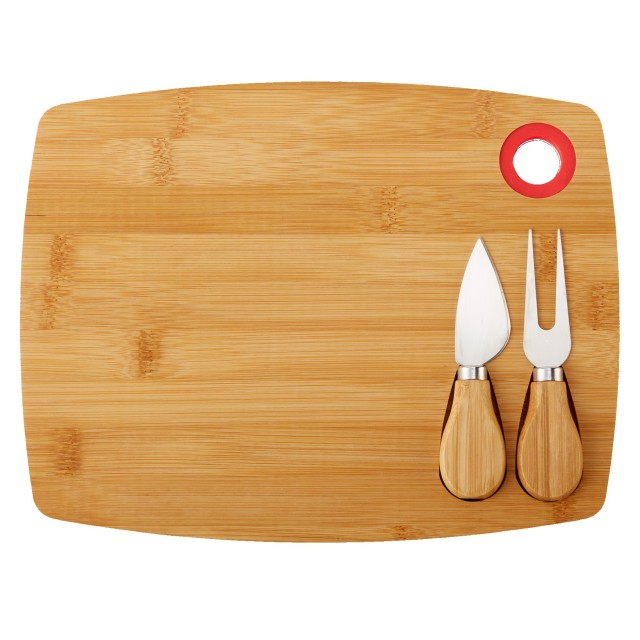 Bamboo Cheese Board Set With Hanging Rope
