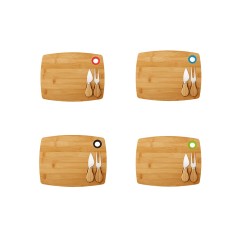 Bamboo Cheese Board Set With Hanging Rope