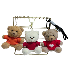 Cute Plush Bear Keychain For Backpack