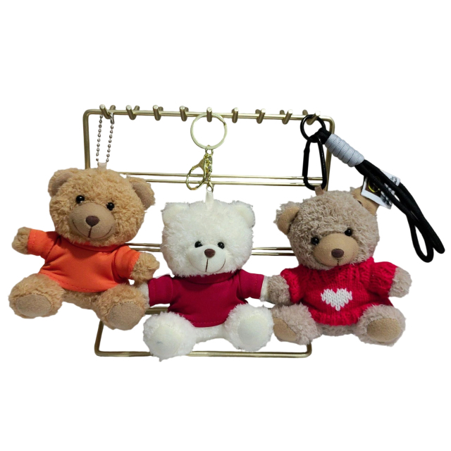 Cute Plush Bear Keychain For Backpack