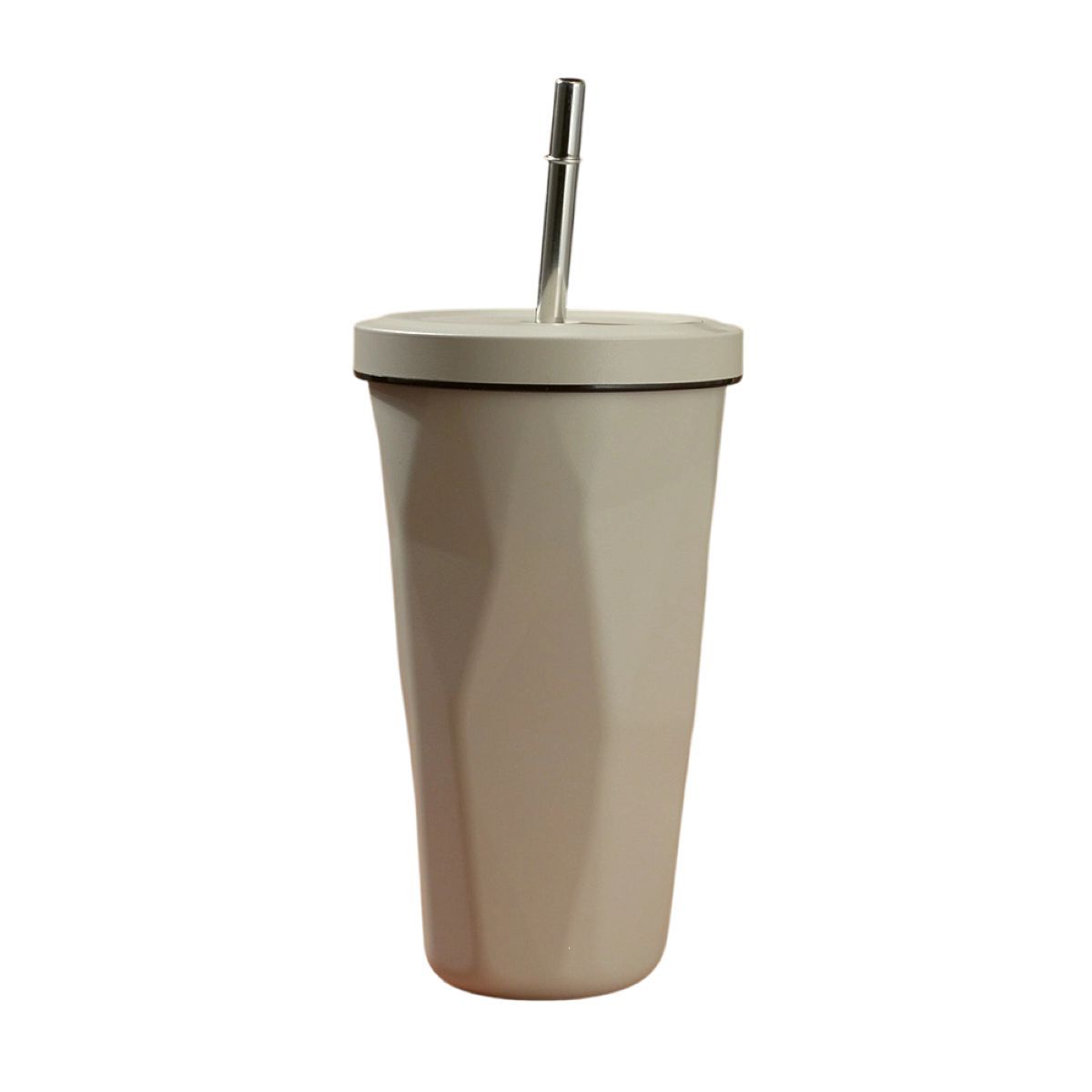 Diamond Shape Insulated Tumbler With Straw