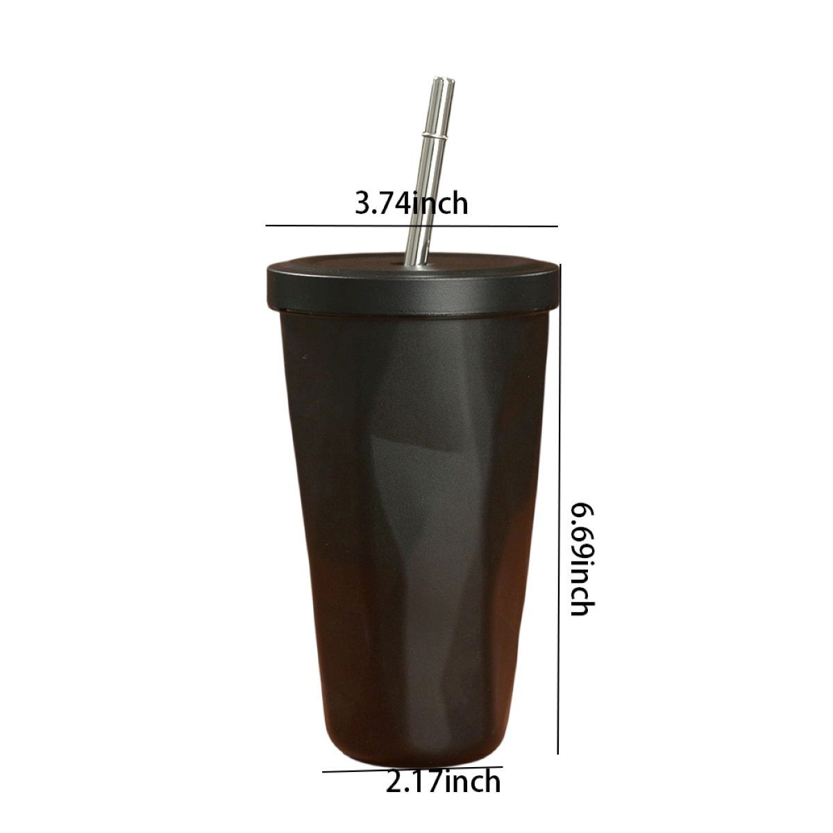 Diamond Shape Insulated Tumbler With Straw