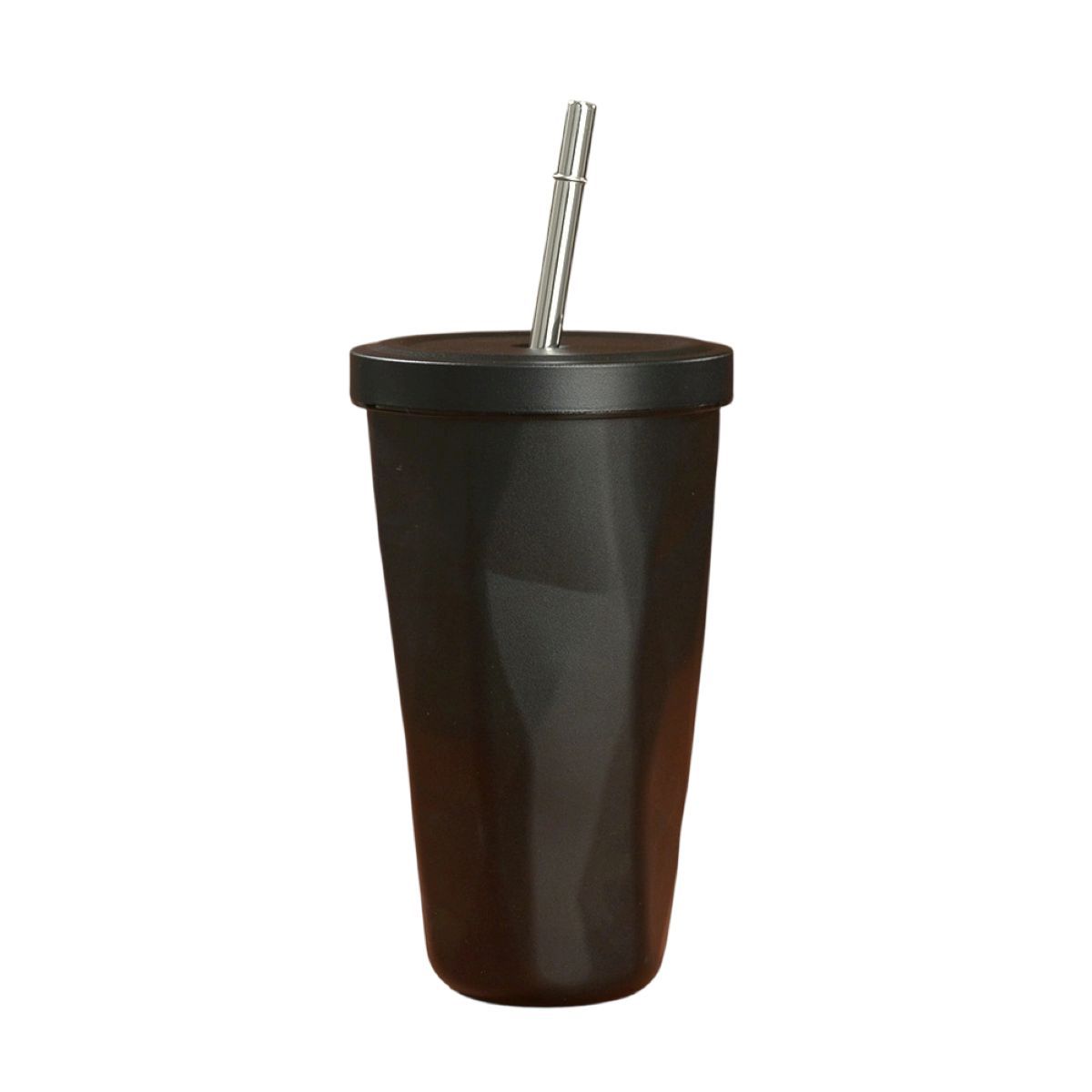 Diamond Shape Insulated Tumbler With Straw