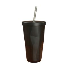 Diamond Shape Insulated Tumbler With Straw