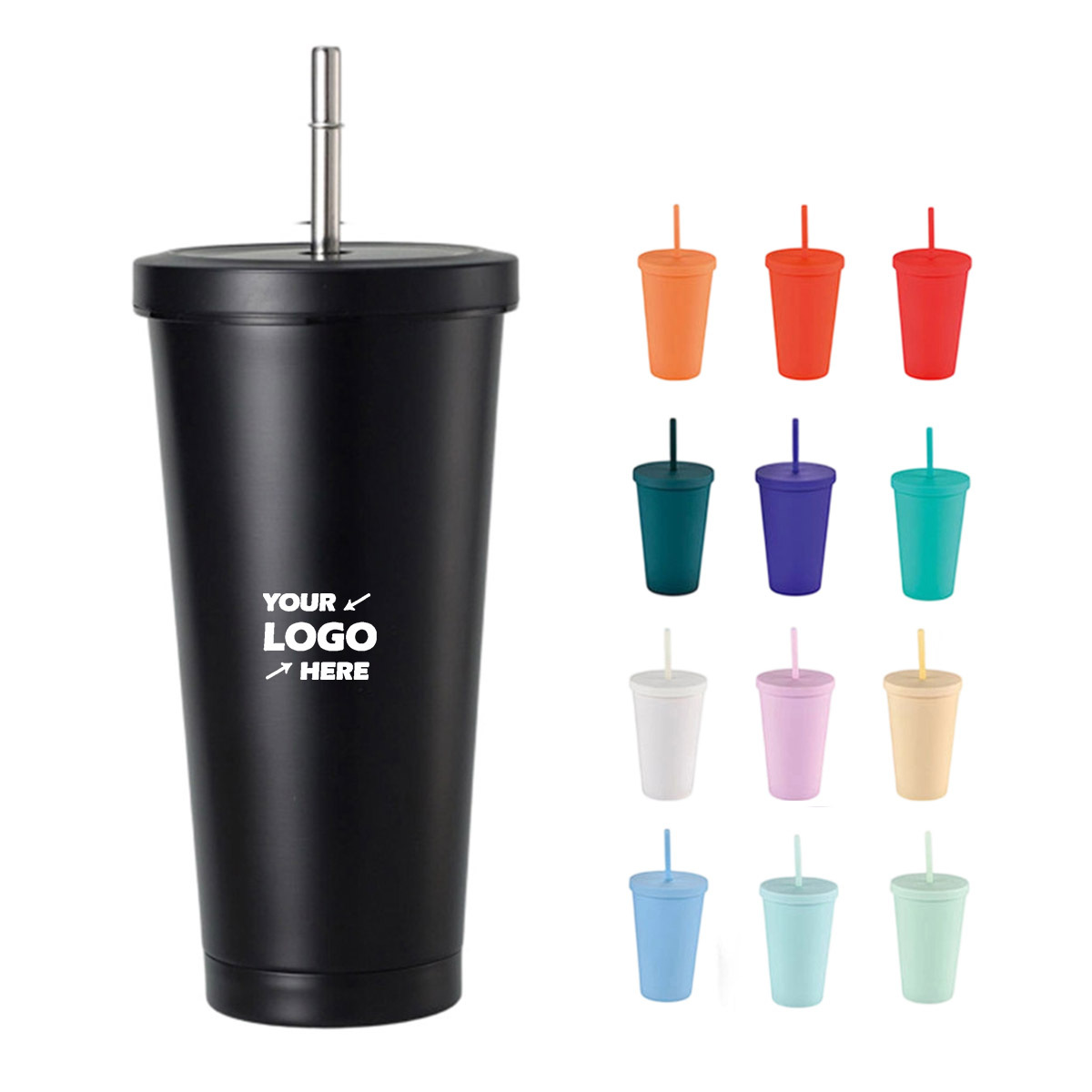 Dopamine Color Straw Tumbler