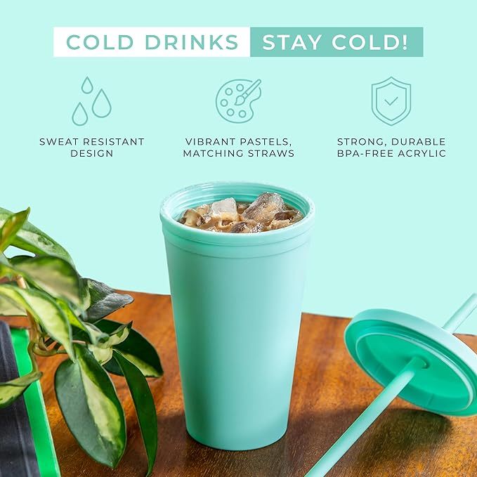 Dopamine Color Straw Tumbler