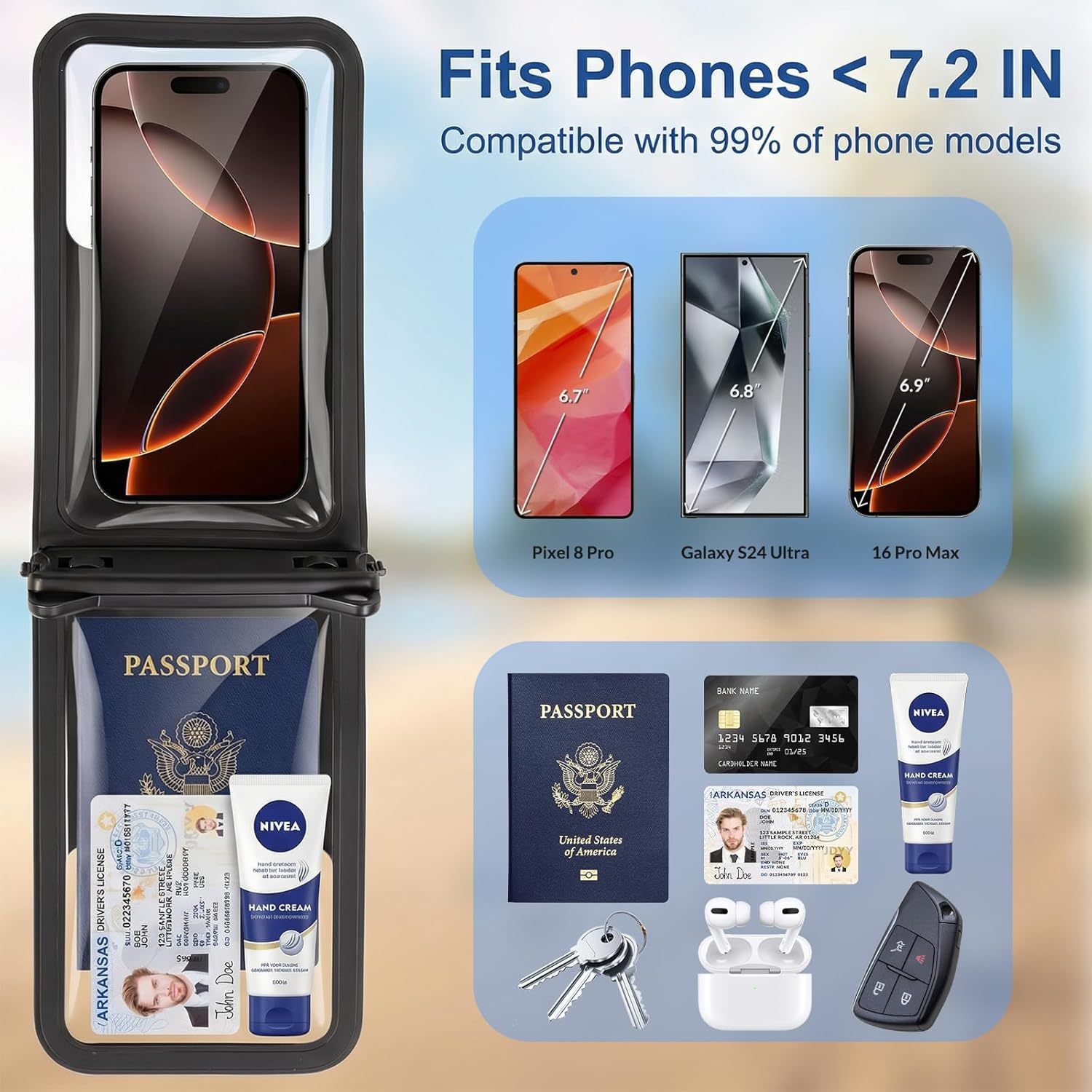 Dual Compartment Waterproof Phone Pouch