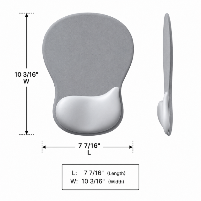 Ergonomic Rubber Mouse Pad With Cushioned Wrist Support