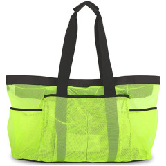 Extra Large Beach Mesh Tote Bag with Zipper and Pockets