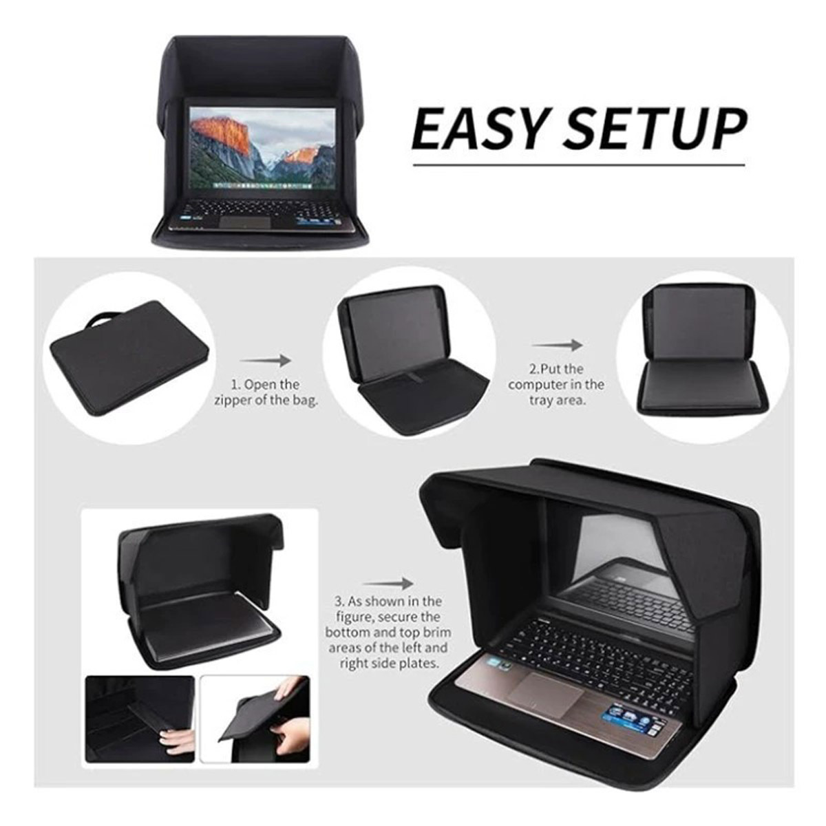 Foldable Laptop Sunshade And Privacy Cover