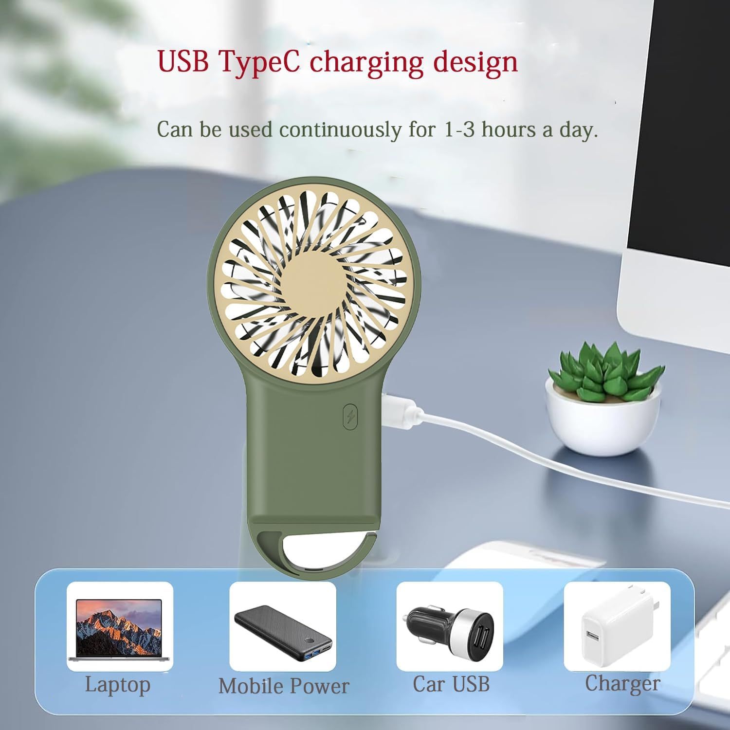 Foldable Portable Mini Fan With Type C Charging