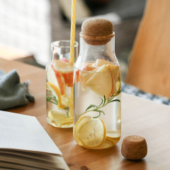 Glass Bottle Decanter with Cork Lid
