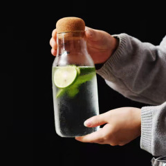 Glass Bottle Decanter with Cork Lid