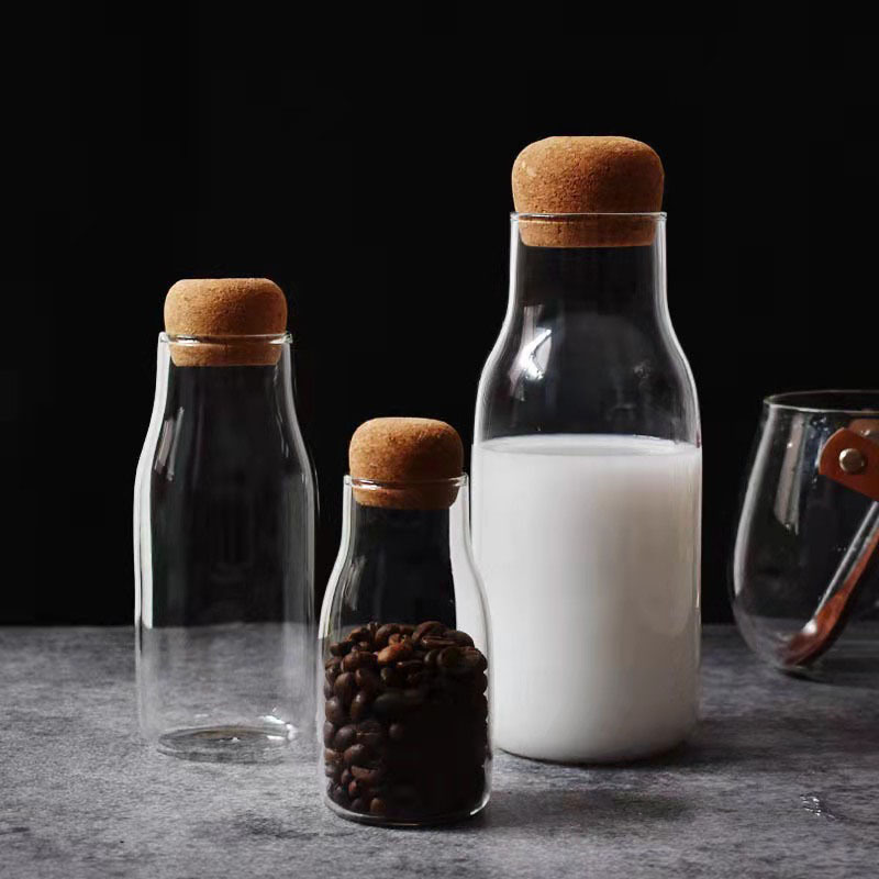 Glass Bottle Decanter with Cork Lid