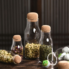 Glass Bottle Decanter with Cork Lid