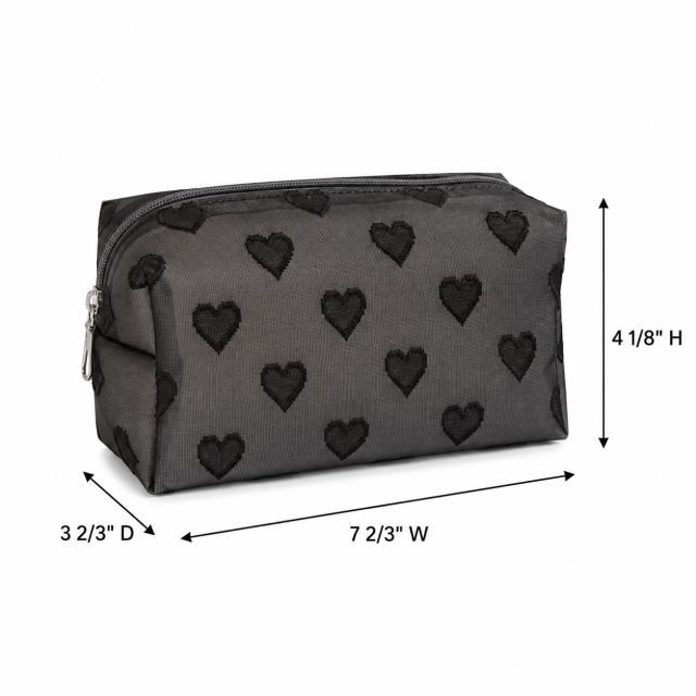 Heart Pattern Medium Cosmetic Bag Toiletry Bag