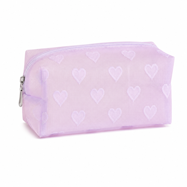 Heart Pattern Medium Cosmetic Bag Toiletry Bag
