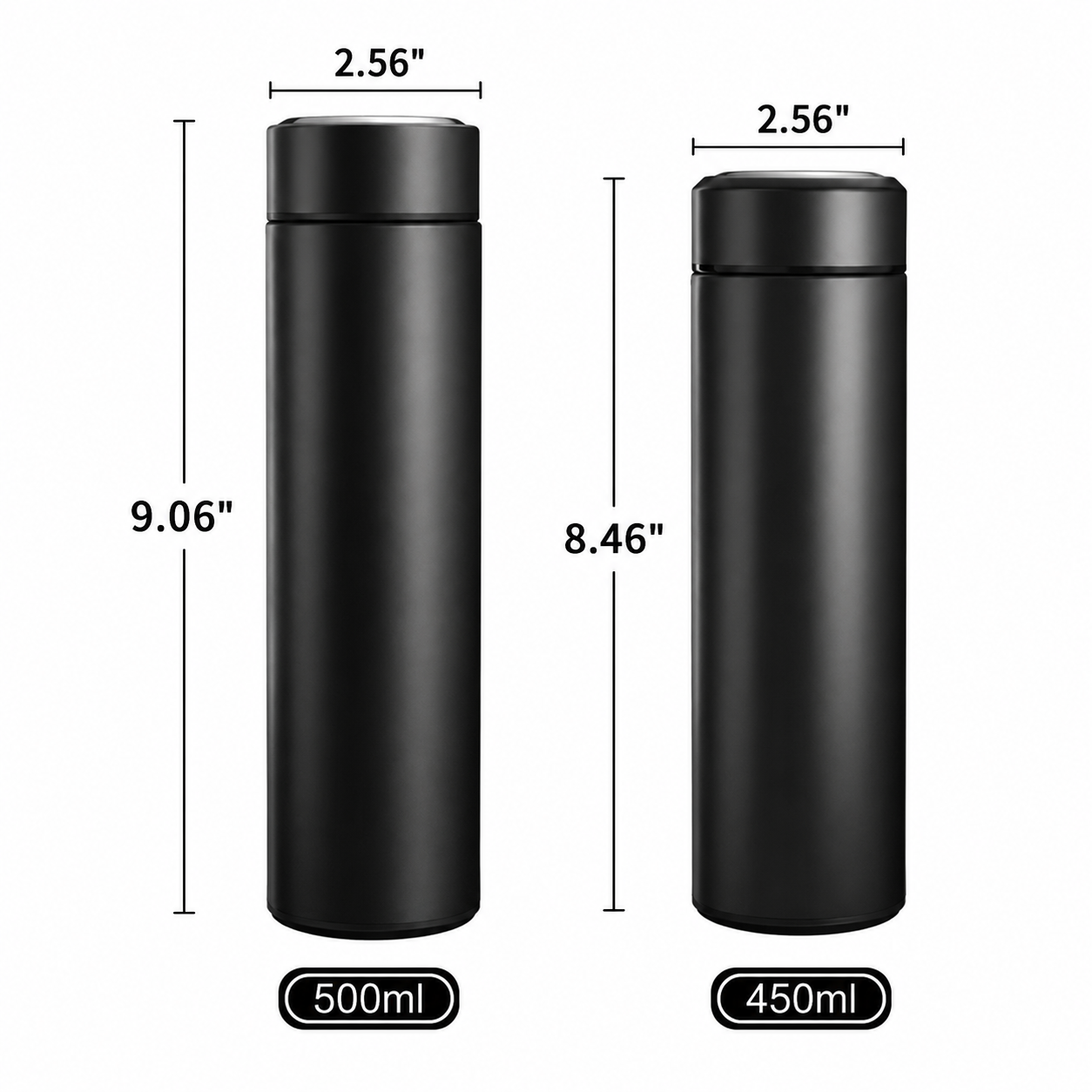17 Oz Smart LED Temperature Display Vacuum Bottle