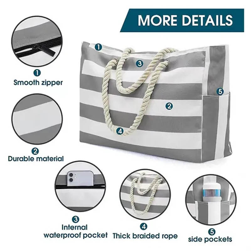 Large Waterproof Beach Tote Bag