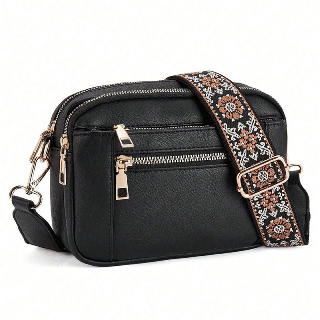 Leather Crossbody Bags with Wide Shoulder Strap