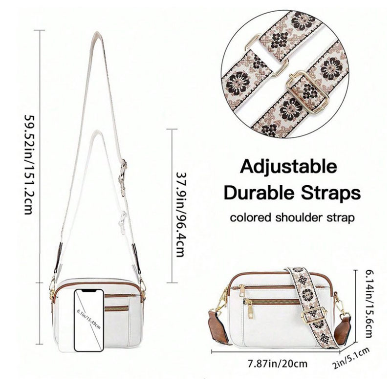 Leather Crossbody Bags with Wide Shoulder Strap