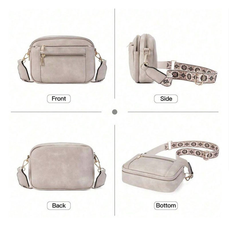 Leather Crossbody Bags with Wide Shoulder Strap