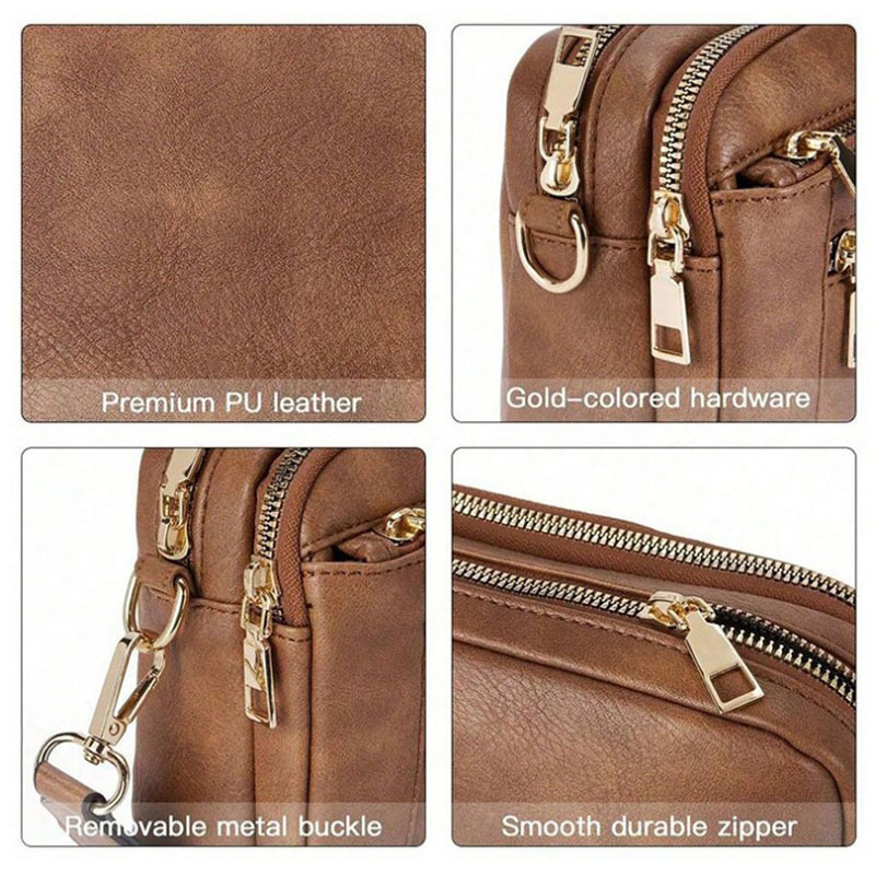 Leather Crossbody Bags with Wide Shoulder Strap
