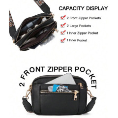 Leather Crossbody Bags with Wide Shoulder Strap