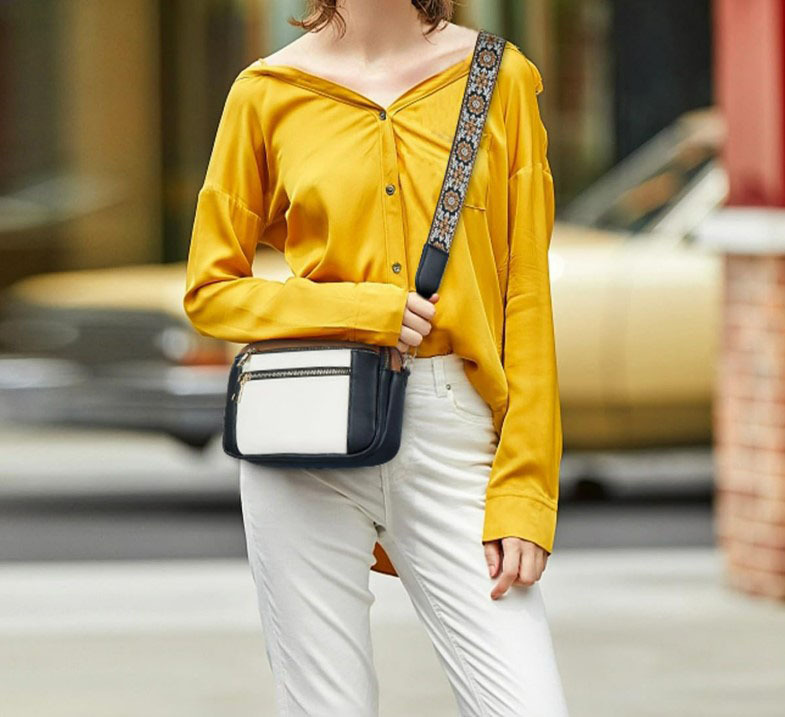 Leather Crossbody Bags with Wide Shoulder Strap