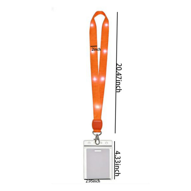 Bright Nylon Led Light-Up Lanyard W/ Clip