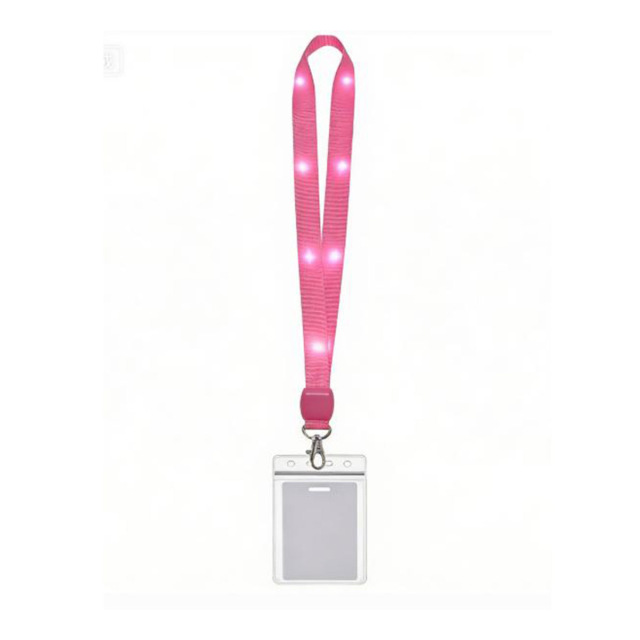 Bright Nylon Led Light-Up Lanyard W/ Clip
