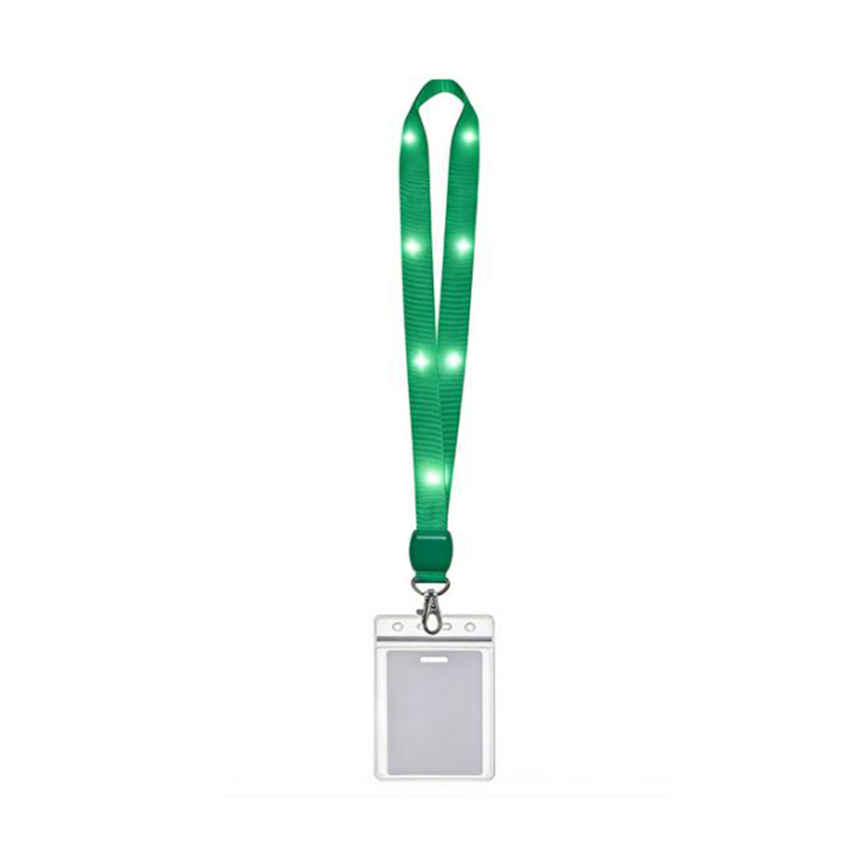Bright Nylon Led Light-Up Lanyard W/ Clip
