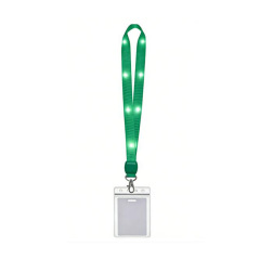 Bright Nylon Led Light-Up Lanyard W/ Clip