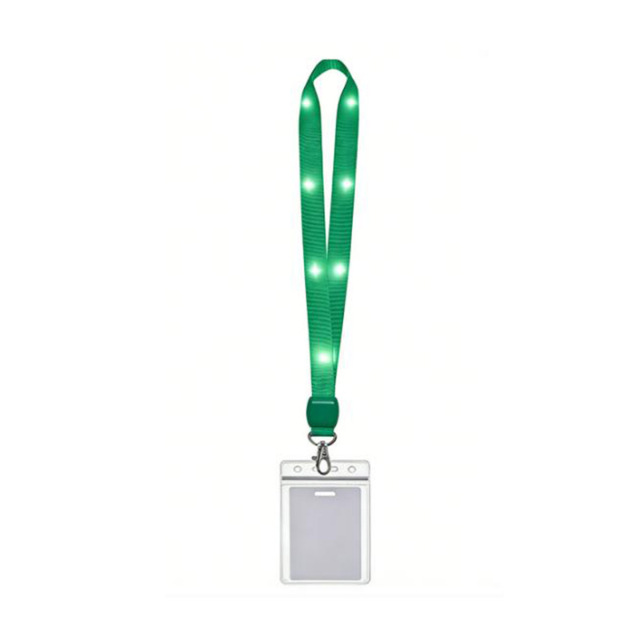 Bright Nylon Led Light-Up Lanyard W/ Clip
