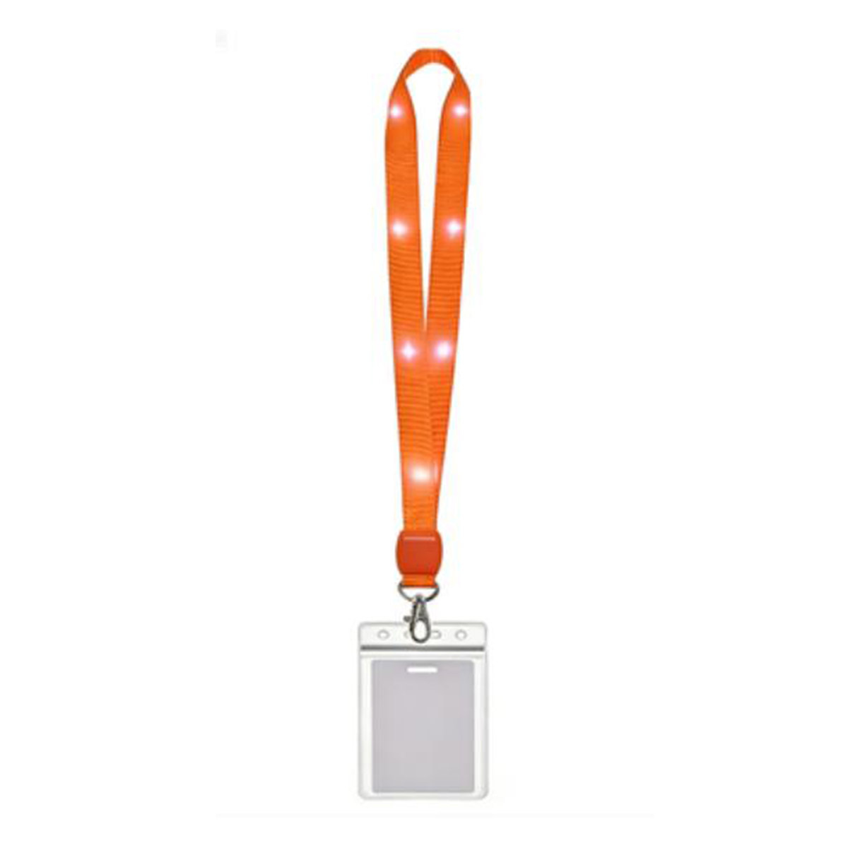 Bright Nylon Led Light-Up Lanyard W/ Clip