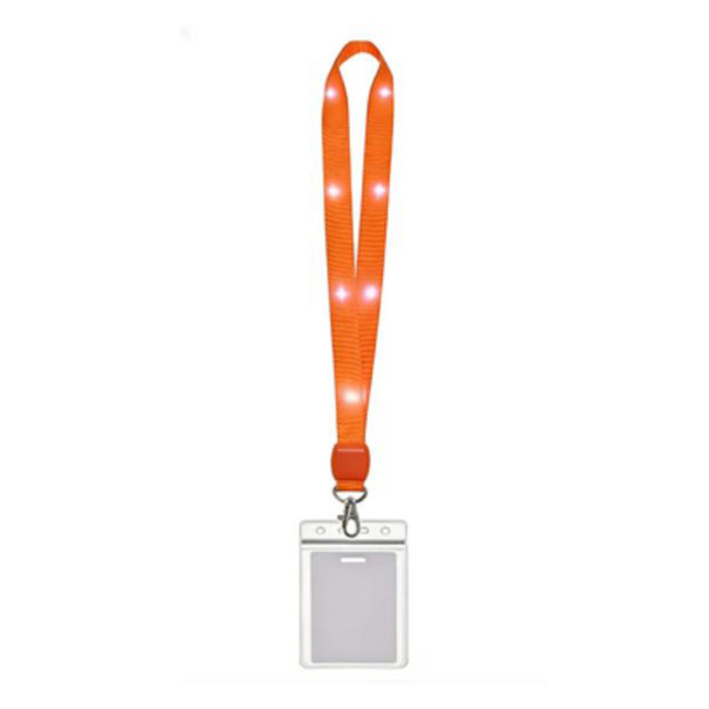 Bright Nylon Led Light-Up Lanyard W/ Clip