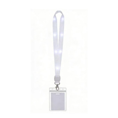 Bright Nylon Led Light-Up Lanyard W/ Clip