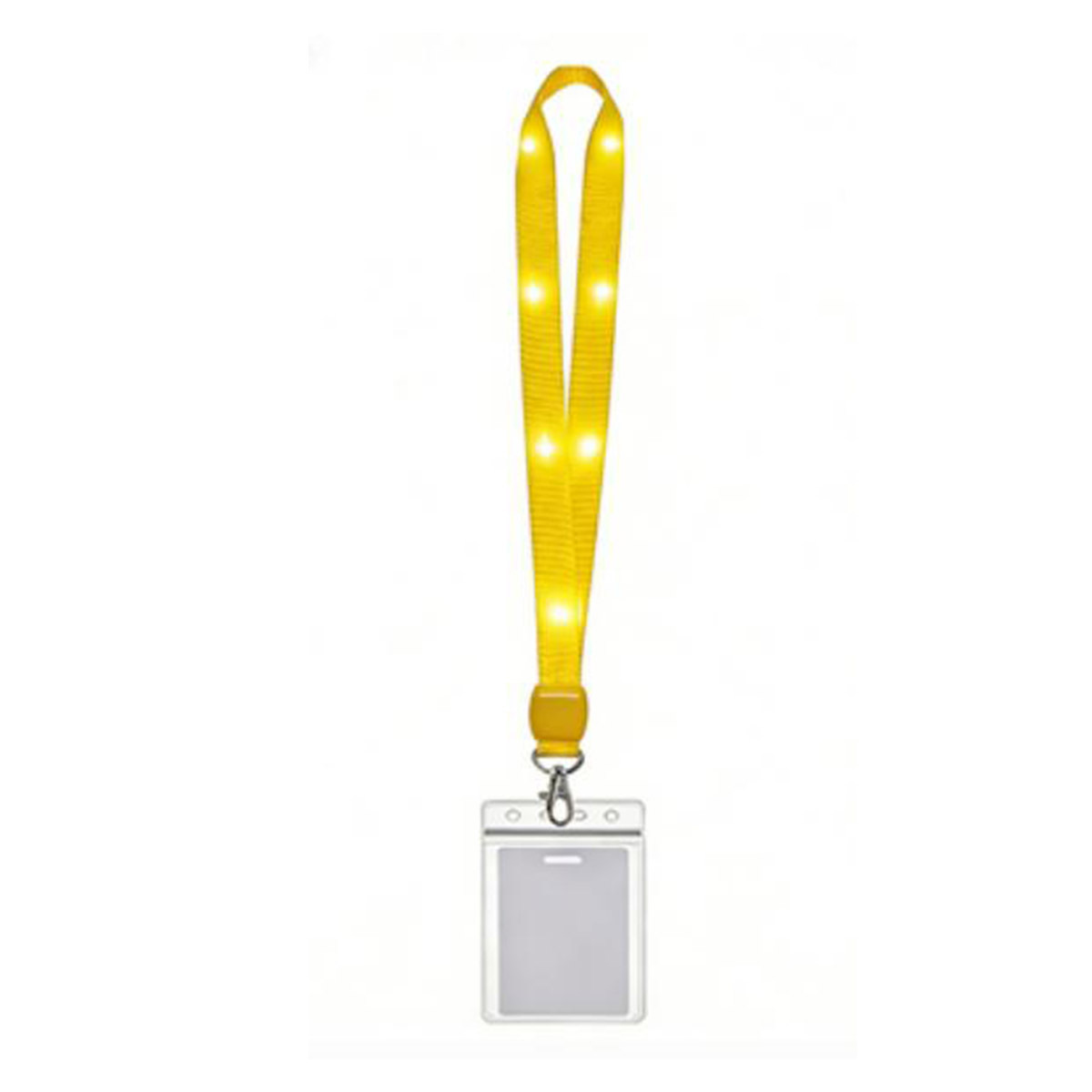 Bright Nylon Led Light-Up Lanyard W/ Clip