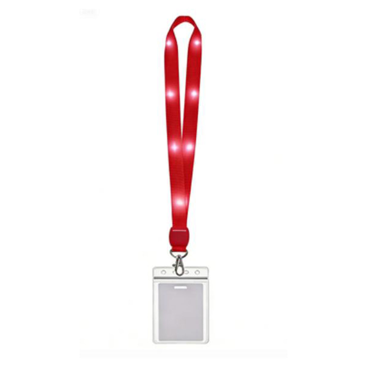 Bright Nylon Led Light-Up Lanyard W/ Clip