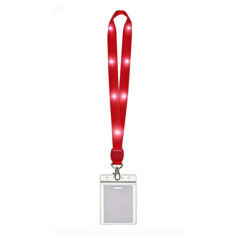 Bright Nylon Led Light-Up Lanyard W/ Clip