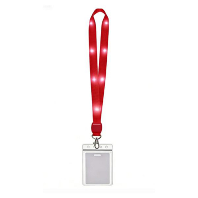 Bright Nylon Led Light-Up Lanyard W/ Clip